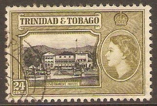 Trinidad & Tobago 1953 24c Black and yellow-olive. SG275.